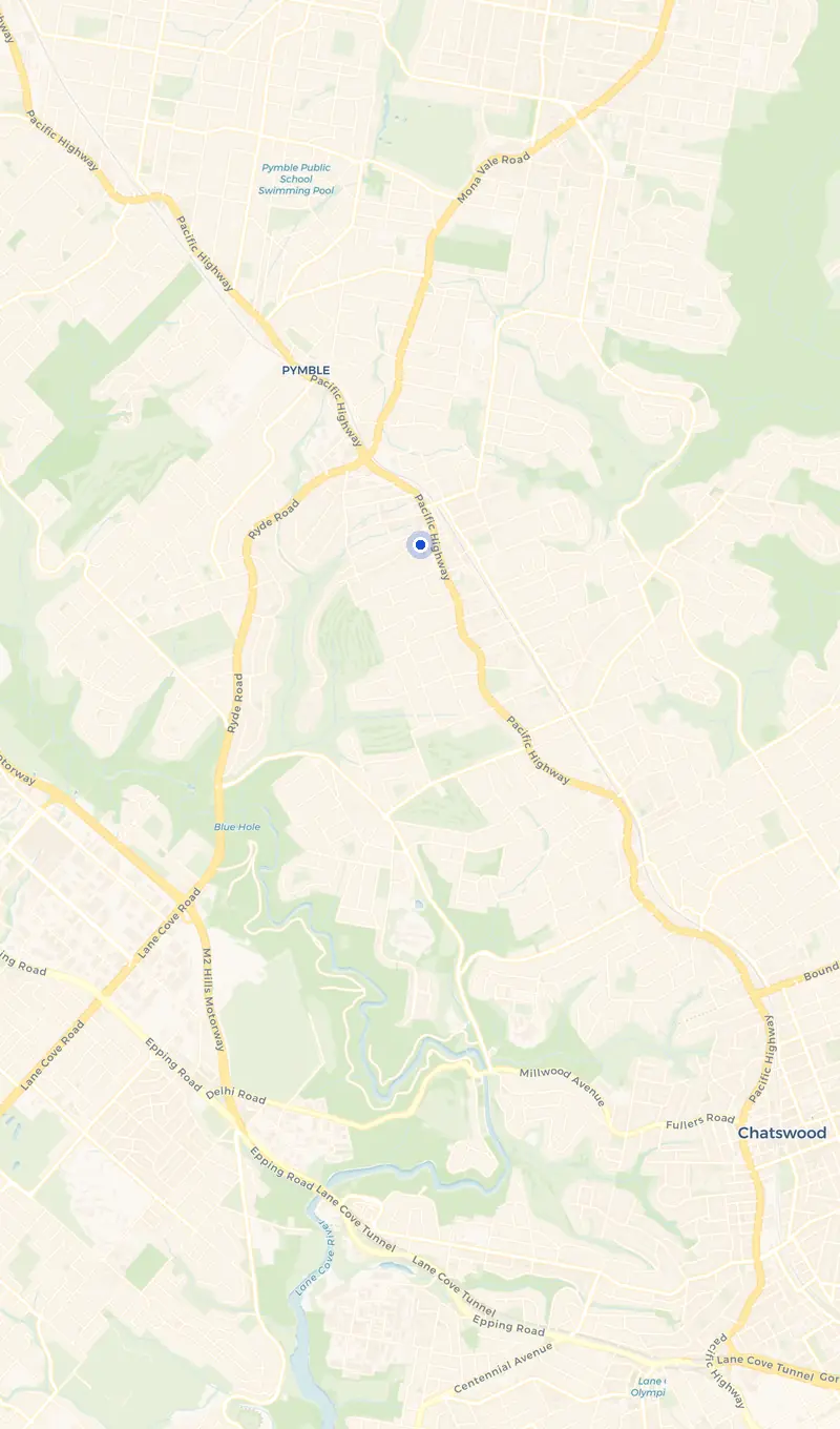 Map of the Gordon service area and the surrounding suburbs we cover.