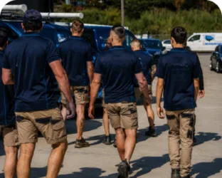 Plumbers loading up before a Gordon job