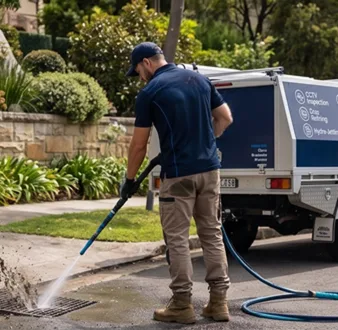 Plumber tracing a drain smell in Gordon